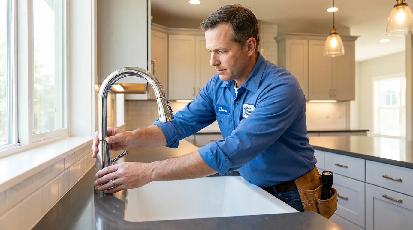 Kitchen faucet installation by Johns Plumbing LLC in Federalsburg